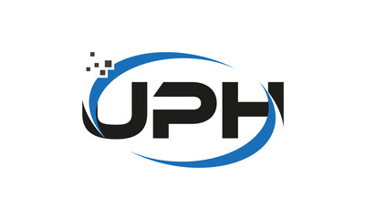 dots or points letter UPH technology logo designs concept vector Template Element