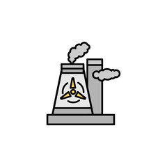 nuclear, nuclear power line colored icon. Elements of energy illustration icons. Signs, symbols can be used for web, logo, mobile app, UI, UX