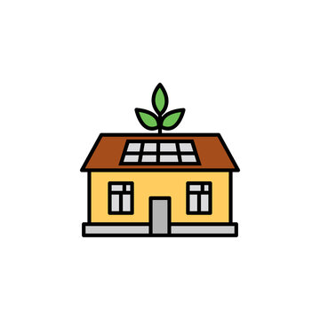 house, household line colored icon. Elements of energy illustration icons. Signs, symbols can be used for web, logo, mobile app, UI, UX