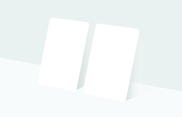 Clay White 3D Business Card Mockup Vector Graphics