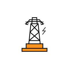 electric pole line colored icon. Elements of energy illustration icons. Signs, symbols can be used for web, logo, mobile app, UI, UX