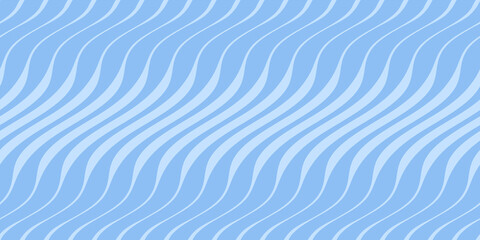 Obraz premium Abstract seamless pattern background with blue waves. Black curve lines. Wavy illustration.