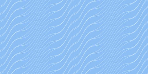 Obraz premium Abstract seamless pattern background with blue waves. Black curve lines. Wavy illustration.