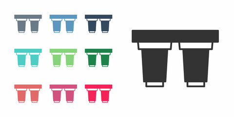 Black Water filter cartridge icon isolated on white background. Set icons colorful. Vector