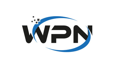 dots or points letter WPN technology logo designs concept vector Template Element