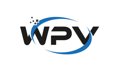 dots or points letter WPV technology logo designs concept vector Template Element