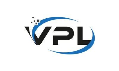 dots or points letter VPL technology logo designs concept vector Template Element