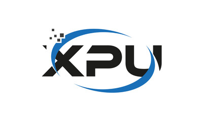dots or points letter XPU technology logo designs concept vector Template Element