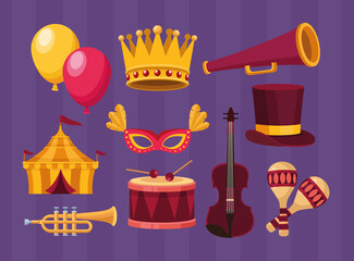 ten carnival celebration icons © Jemastock
