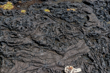 Detailaufnahme eines FElsens aus erkalteter Lava