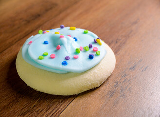 Sugar cookies with blue frosting
