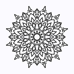 Mandala pattern black and white good mood