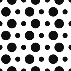 
polka dot pattern vector seamless pattern, black and white background for printing clothes, fabric