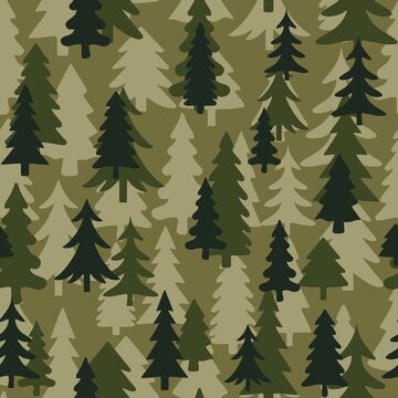 
Vector pattern Christmas trees seamless camouflage vector background for textile. Fashion print