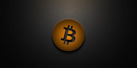 Poster bitcoin cryptocurrency coin on colorful background, cryptocurrency concept © reznik_val