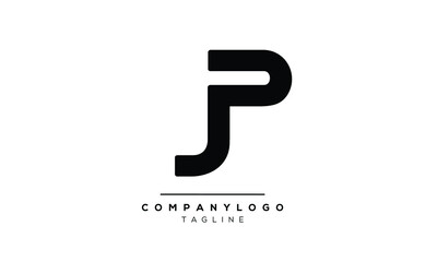 Abstract Letter Initial JP PJ J JP Vector Logo Design Template