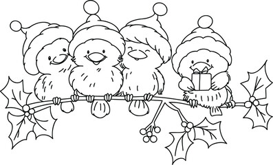  christmas bird coloring page