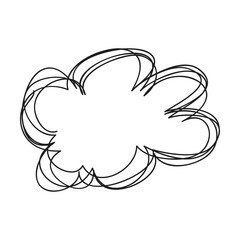 Fototapeta premium Hand drawn cloud doodle, sketch scribble element, pencil art design outline stroke glyph illustration