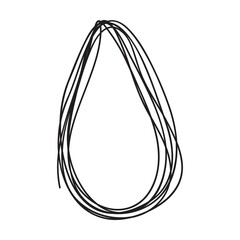 Hand drawn drop doodle, sketch scribble element, pencil art design outline stroke glyph illustration