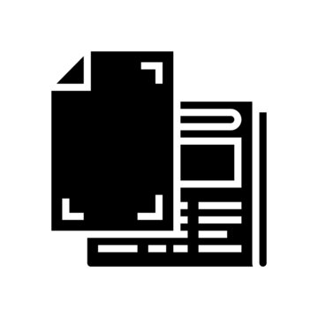 newsprint paper newspaper glyph icon vector. newsprint paper newspaper sign. isolated contour symbol black illustration