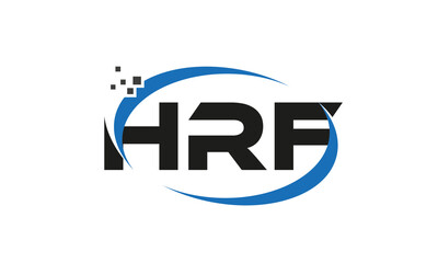 dots or points letter HRF technology logo designs concept vector Template Element
