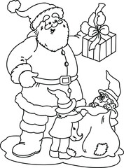 christmas  santa claus coloring page