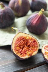 Sweet ripe figs on a dark background
