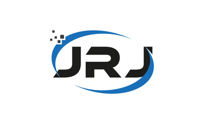 dots or points letter JRJ technology logo designs concept vector Template Element