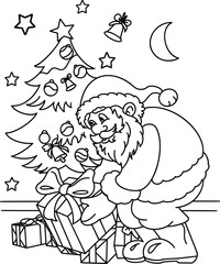 christmas  santa claus coloring page