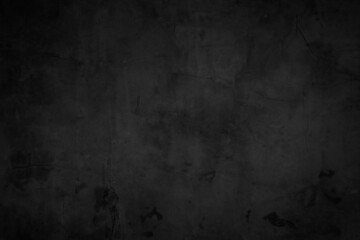 Close up retro plain dark black cement & concrete wall background texture for show or advertise or promote product and content on display.