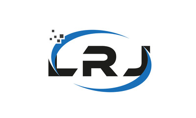 dots or points letter LRJ technology logo designs concept vector Template Element