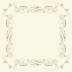 Vector template with classic floral ornaments or calligraphic vignette