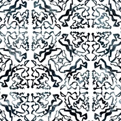 Seamless navy blue and white abstract grungy seamless surface pattern design for print. High quality illustration. Texture for background or textile or fabric or wallpaper or interior design.