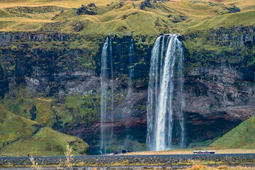 Seljalandfoss Waterfall in Iceland from the distance