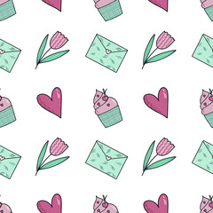 seamless pattern with hearts