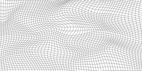 Abstract distorted wireframe wave. Vector curve surface background. Technology grid pattern. Mesh wave.