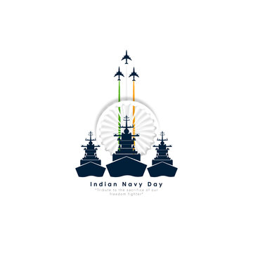 Vector Illustration Of Indian Navy Day.