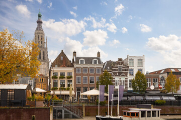 Cityscape with a view of the Church of Our Lady of Breda. - obrazy, fototapety, plakaty