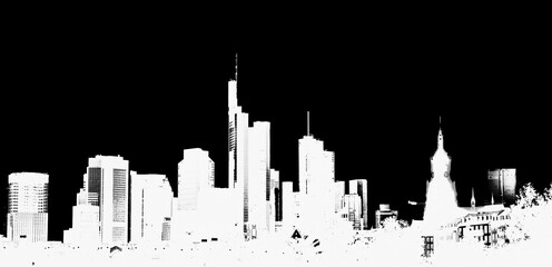 Fototapeta premium skyline of Frankfurt with river Main