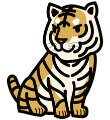 シンプルでかわいい虎の素材