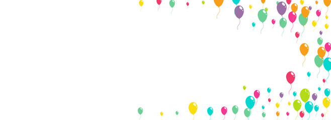 Color Helium Balloon Vector Panoramic White