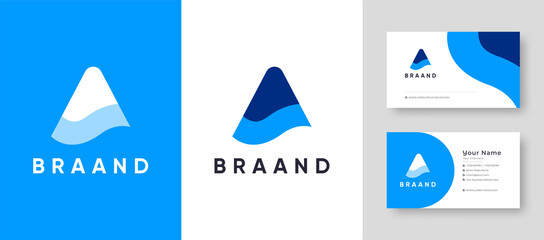 Initial Letter A Company business Logo with Business Card Design Fresh or Clean Editable Template