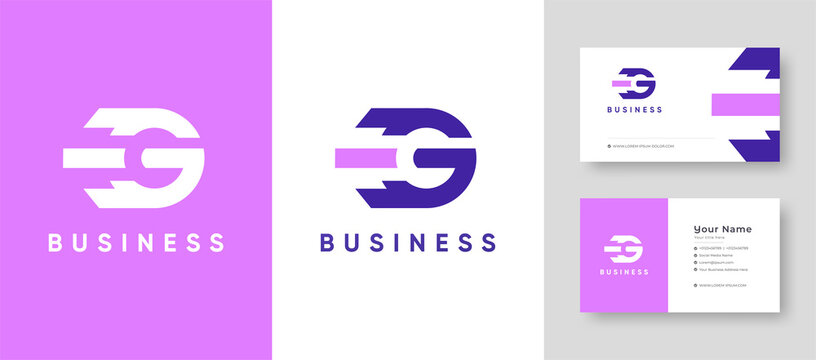 Initial Letter G Company business Logo with Business Card Design Fresh or Clean Editable Template