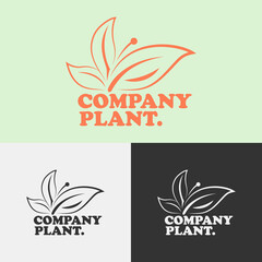 Leaf element logo design vector with plant concept and text