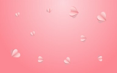 Maroon Color Hearts Vector Pink  Backgound.