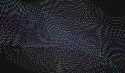 Neon Shape Movement Vector Black Background.