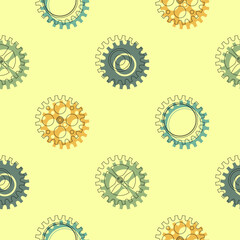 Seamless Pattern with Gear Icon