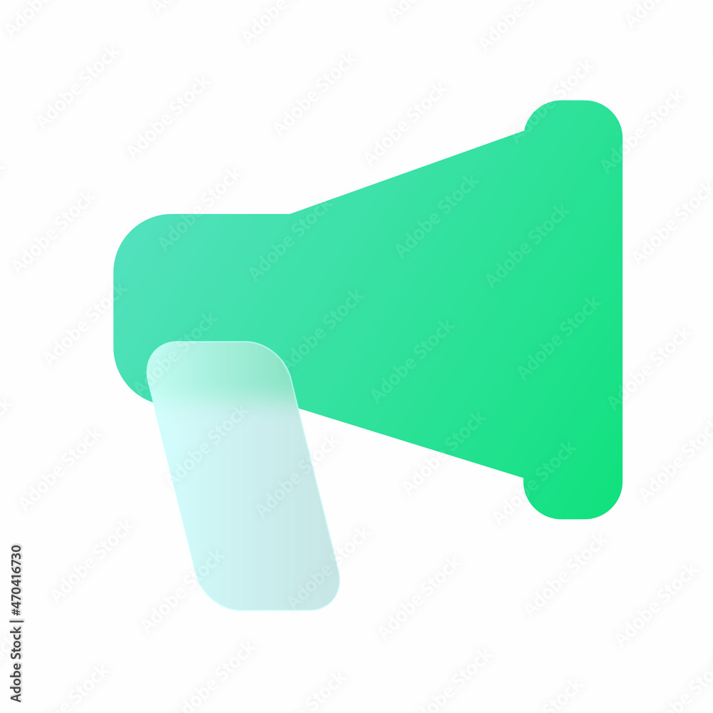 Aufkleber Vector modern trend icon in the style of glassmorphism with gradient, blur and transparency. megaphone symbol and icon