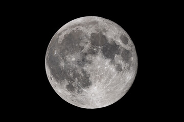 High resolution shot of the full moon on a clear night - obrazy, fototapety, plakaty