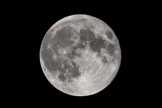 High resolution shot of the full moon on a clear night